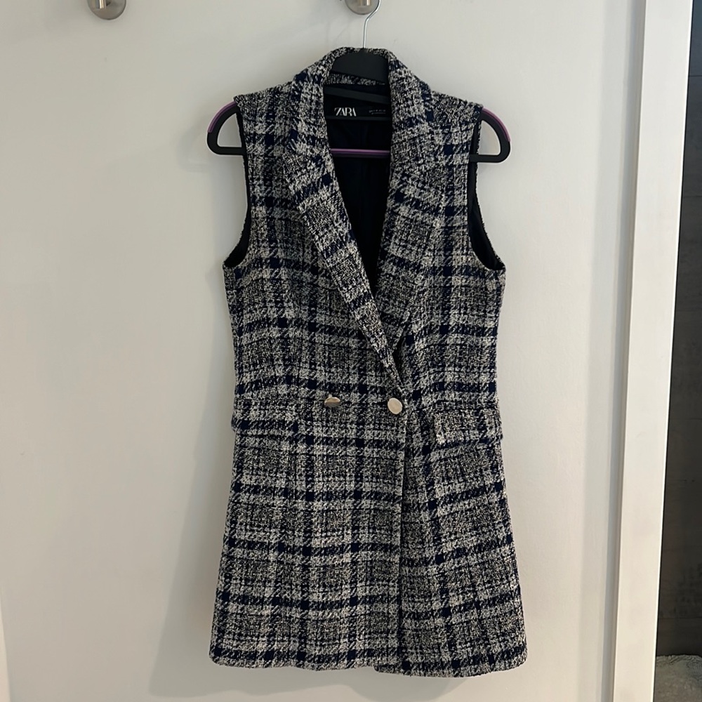 Plaid Printed Zara Sweater Vest Dress